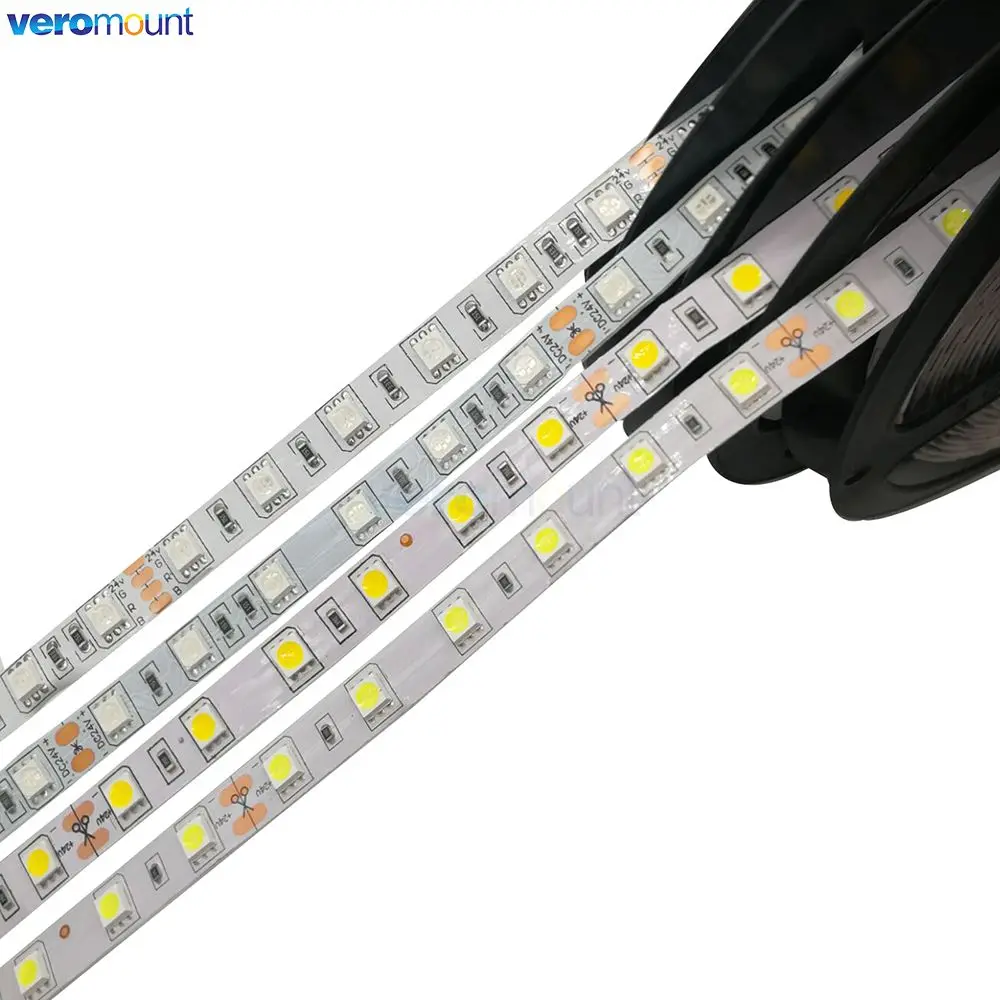 5V 12V 24V LED Light Strip TV Backlight Waterproof SMD 5050 5M Warm White 5 12 24 V Volt RGB LED Strip Light For Room Bedroom