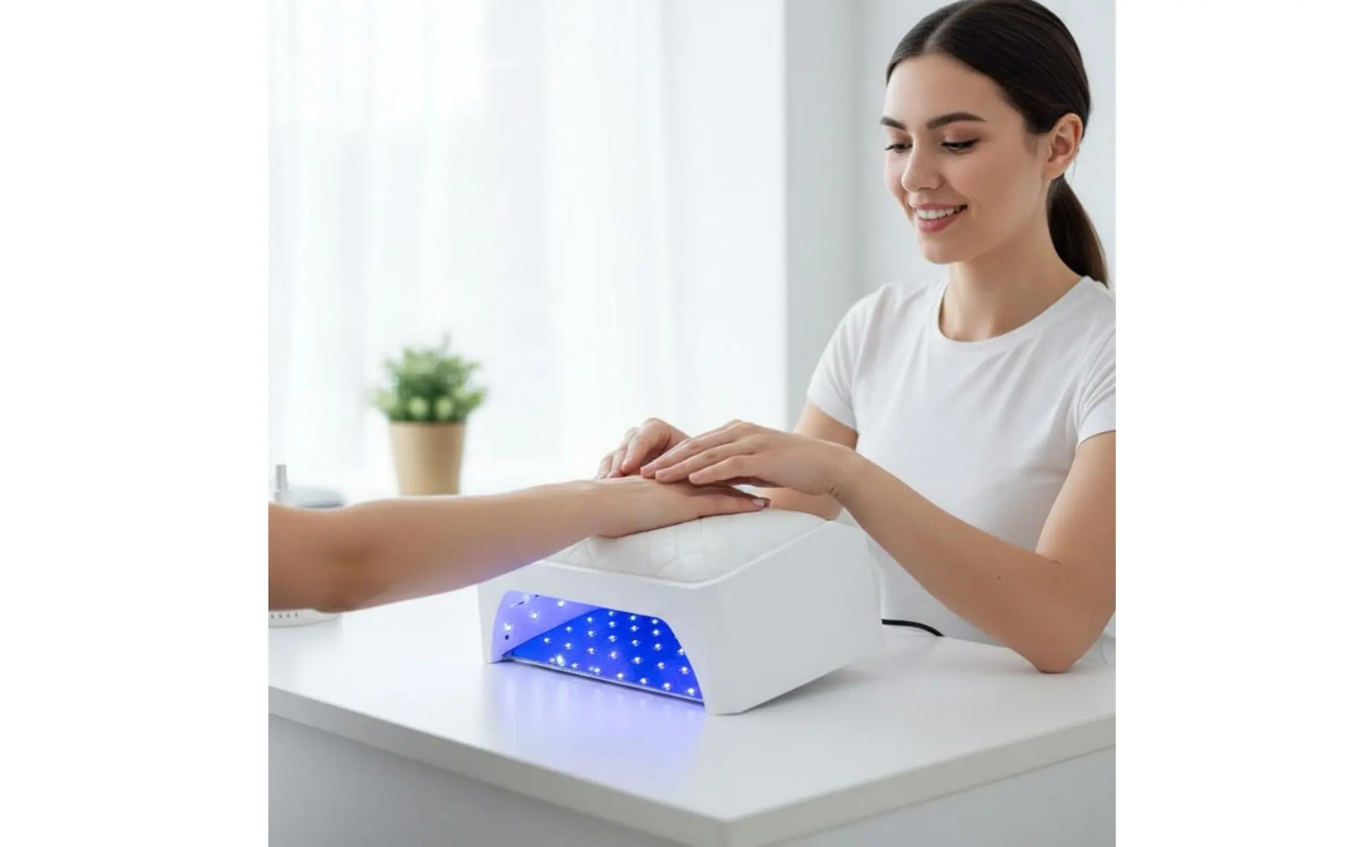 Illuminating Nail Curing Machine Large Space Battery-Powered Nail Lamp with Hand Rest Cosmetics Electronics 4 Timer Settings Illuminating Nail Curing Machine Large Space Battery-Powered Nail Lamp with Hand Rest Cosmetics Electronics 4 Timer Settings