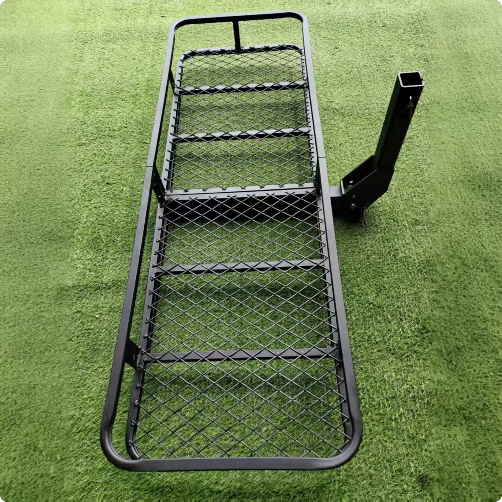 Universal Rear Luggage Rack for Vehicle Carbon Steel Cargo Basket with Raised Rails for Camping Equipment