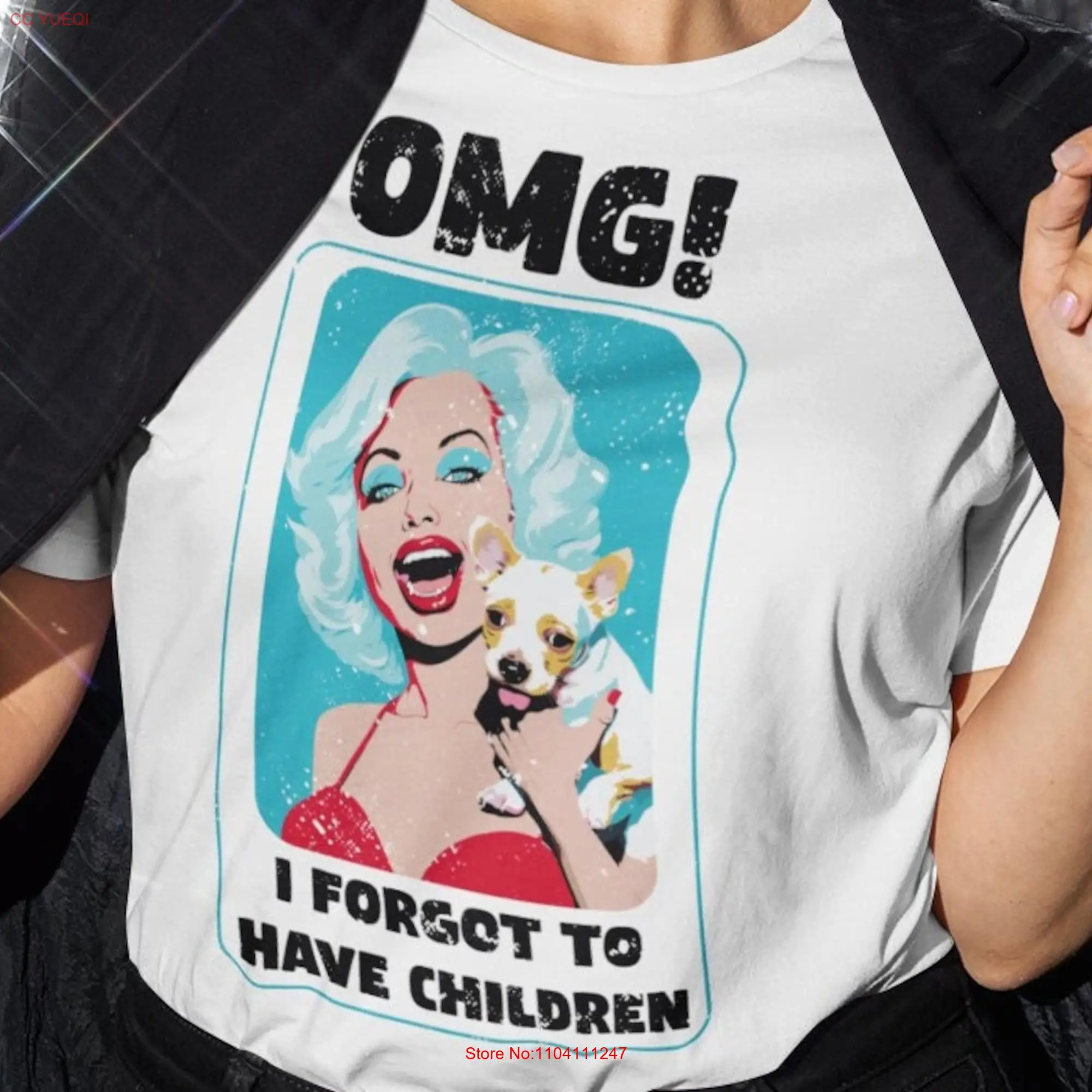 OMG I Forgot to Have Children Vintage Women T Shirt Funny for Her s Day Child Free Animal Lover long or short sleeves