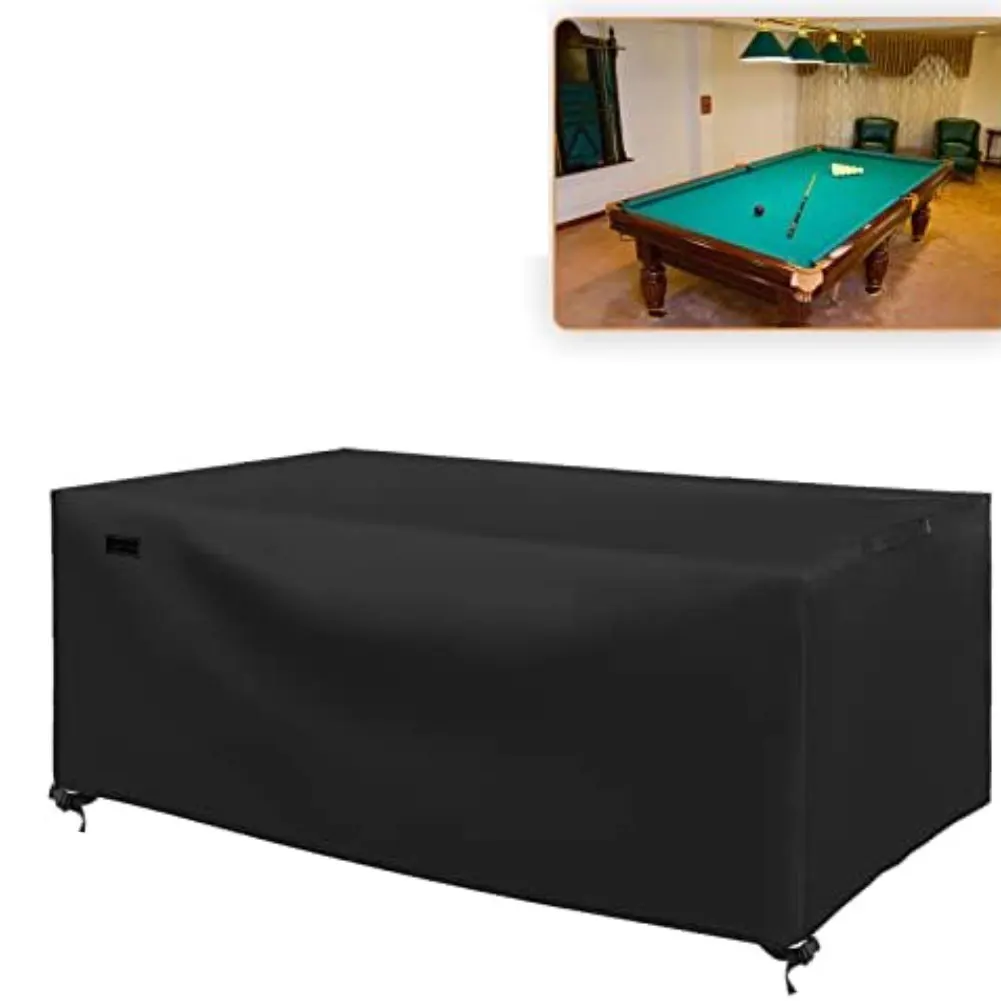 

8ft Pool Table Cover with Waterproof Oxford Fabric Windproof Secure Buckles and Adjustable Drawstrings for Protection