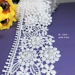 1yard Lace Fabric Ribbon Good Quality Water-Soluble Milk Silk Embroidery Diy New Unilateral Sewing Trim Bar Code Skirt Clothing