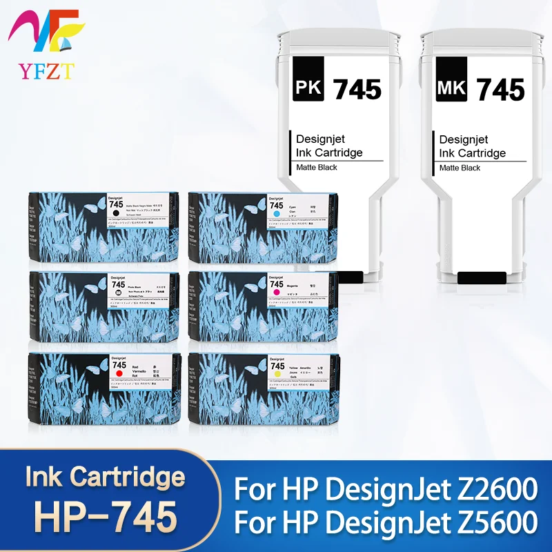 For HP 745 HP745XL Ink Cartridge 300ML With Full Ink For HP Designjet Z2600 Z5600 Printer F9K04A F9K05A F9K03A F9K01A F9K02A