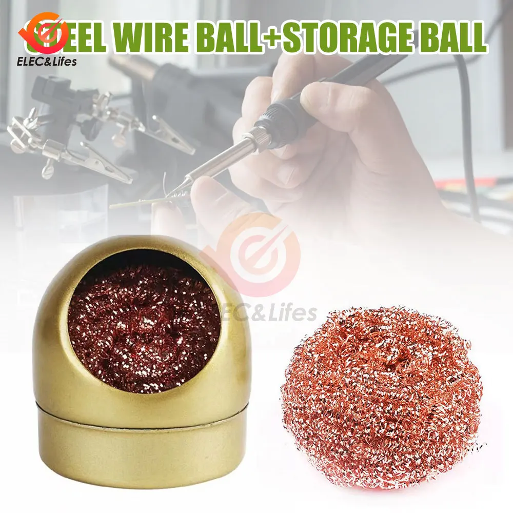 Metal Wire Stand Soldering Iron Tip Cleaner Welding Soldering Iron Tip Cleaning Copper Wire Cleaner Ball Mesh Filter