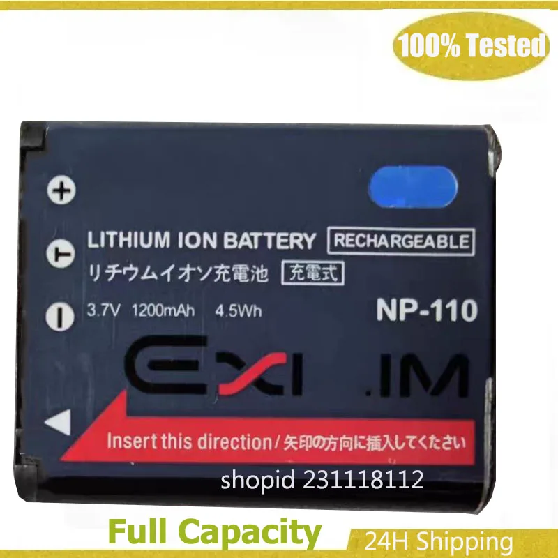 Batería NP-110 NP-160 para Casio EX-ZR50 ZR55 ZR60 ZR65 EX-FC200S FC500S EX-Z2000 Z2300 Z3000 EX-ZR10 ZR15 ZR20 ZR70