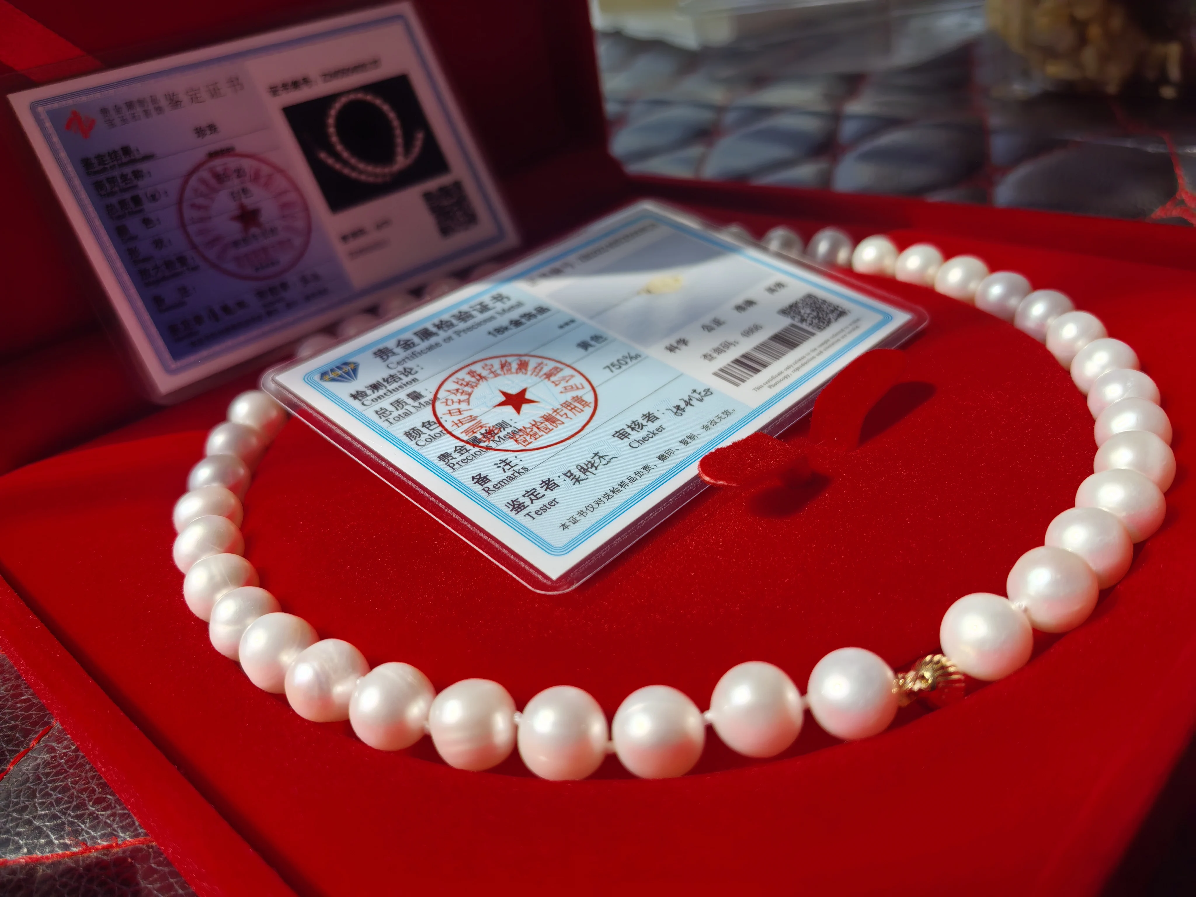 Akoya Pearl Necklace 7-8mm  Pearls Natural large particle  pearl necklace  18