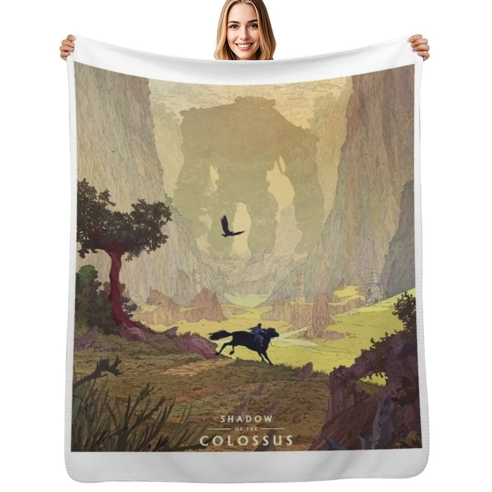 Shadow Of The Colossus Throw Blanket Warm Plush Fuzzy Blanket for Living Room