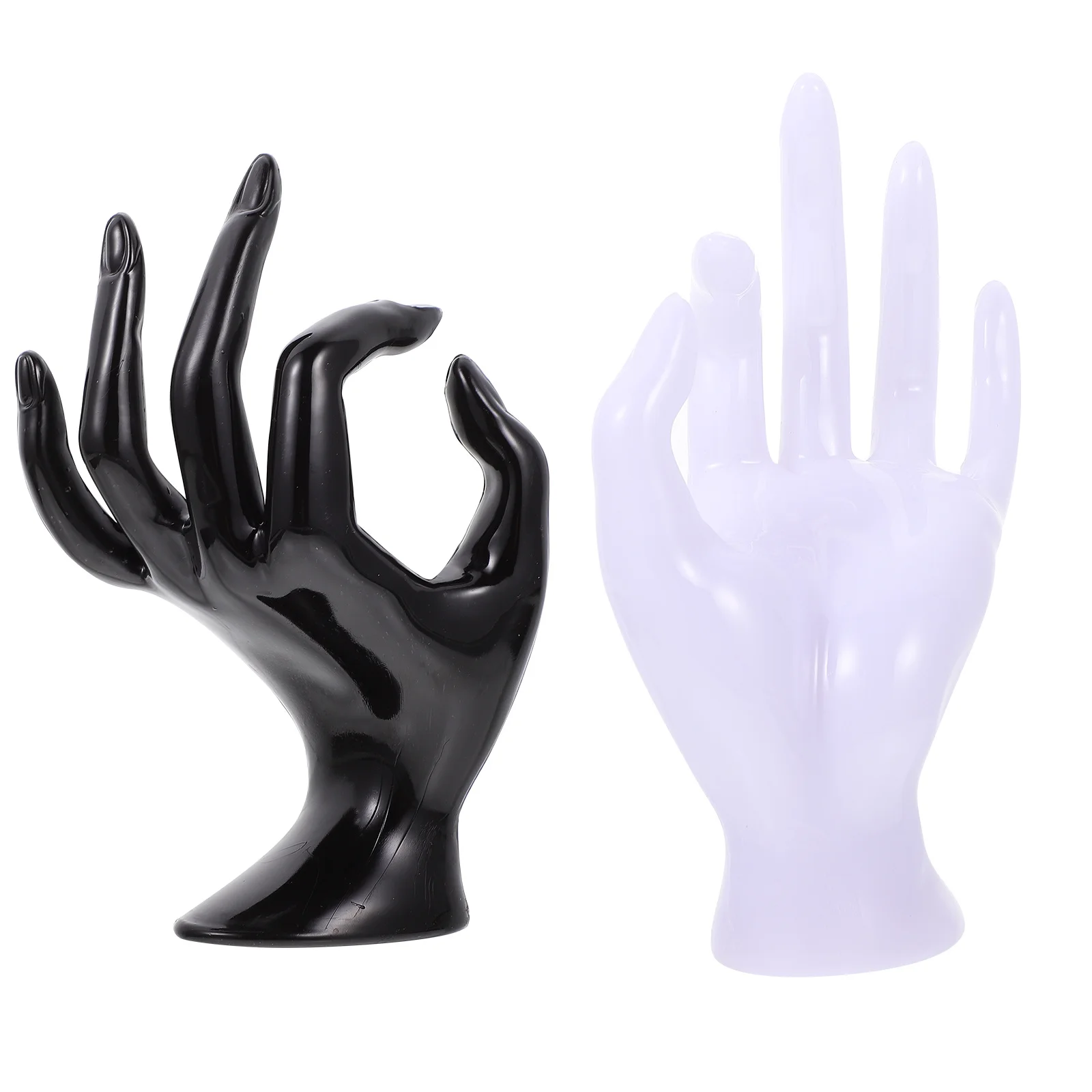 2Pcs Ok Gesture Shaped Bracelet Racks Jewelry Display Stands Black White Stylish Organizer for Watches Necklaces Home Decor