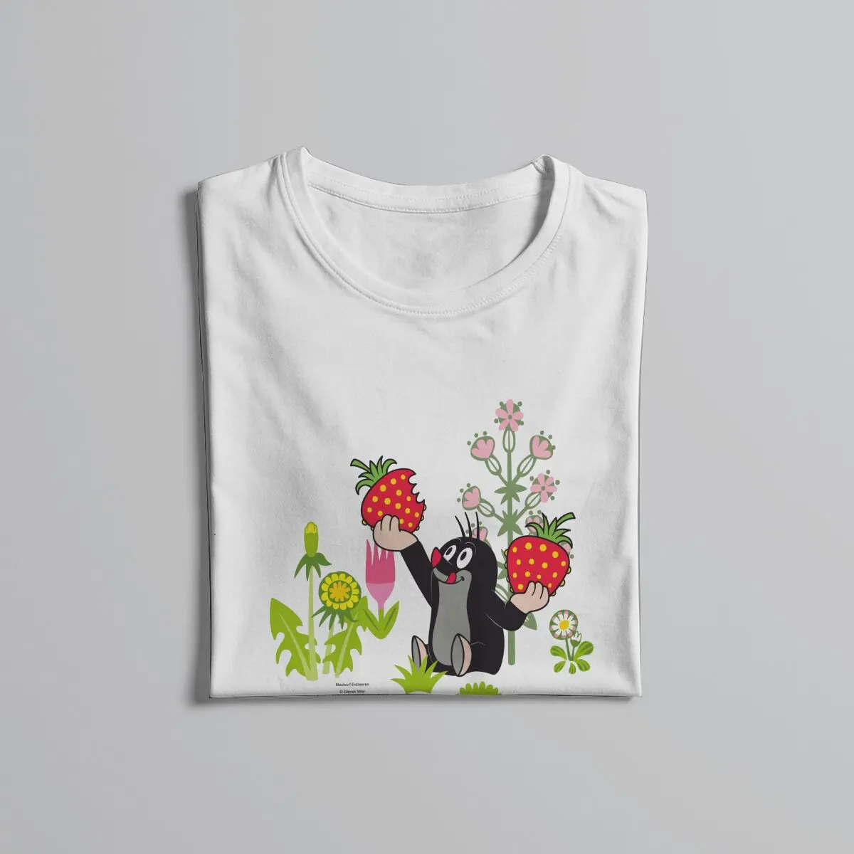 Krtek The Mole Maulwurf Erdbeeren Tshirt Graphic Men Tops Vintage Grunge Summer Short Sleeve Harajuku T Shirt