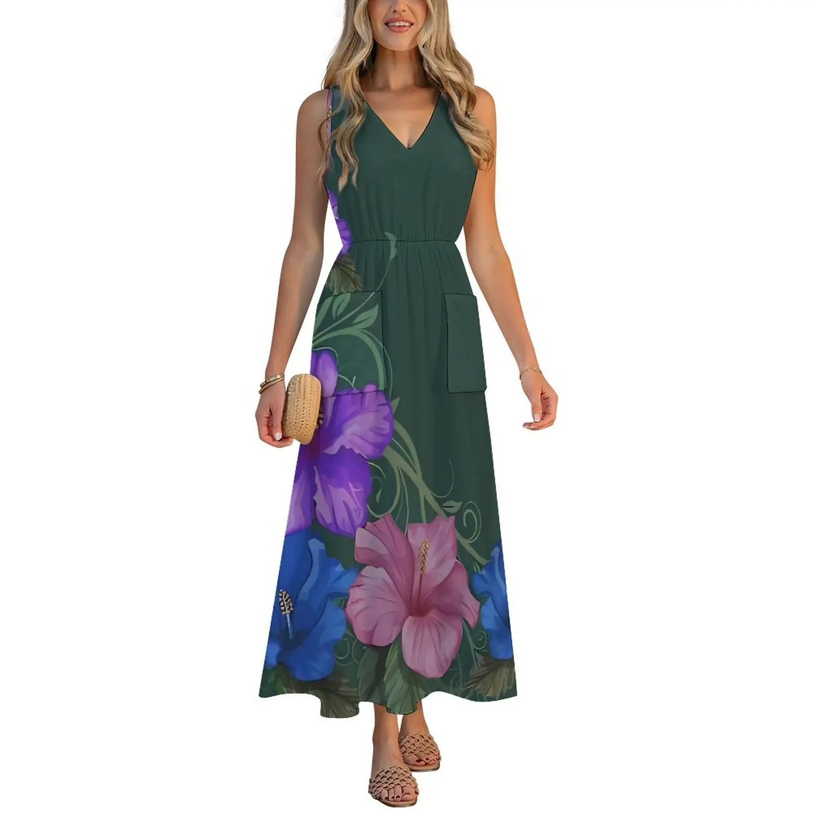 Customizable Polynesian Women'S Dress Summer Beach Dress Sexy And Form-Fitting V-Neck Dress Comfortable Fabric