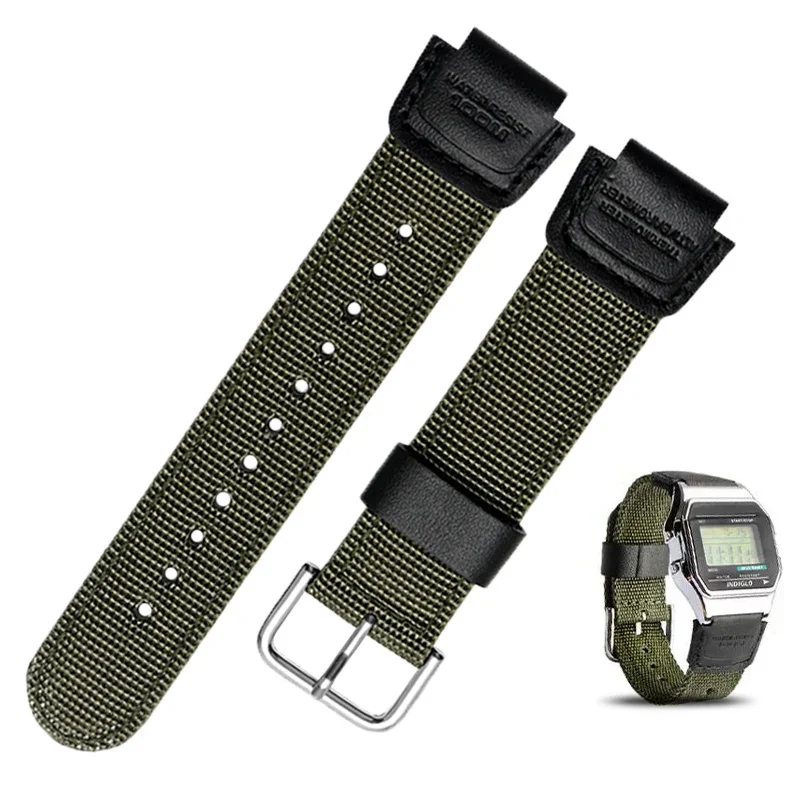 for Casio AE-1200 Nylon Watch Strap AE1300 AE1000W F91W F84 AEQ-110W SGW-300H 400H 500H Men\'s Watch Accessories Canvas Band