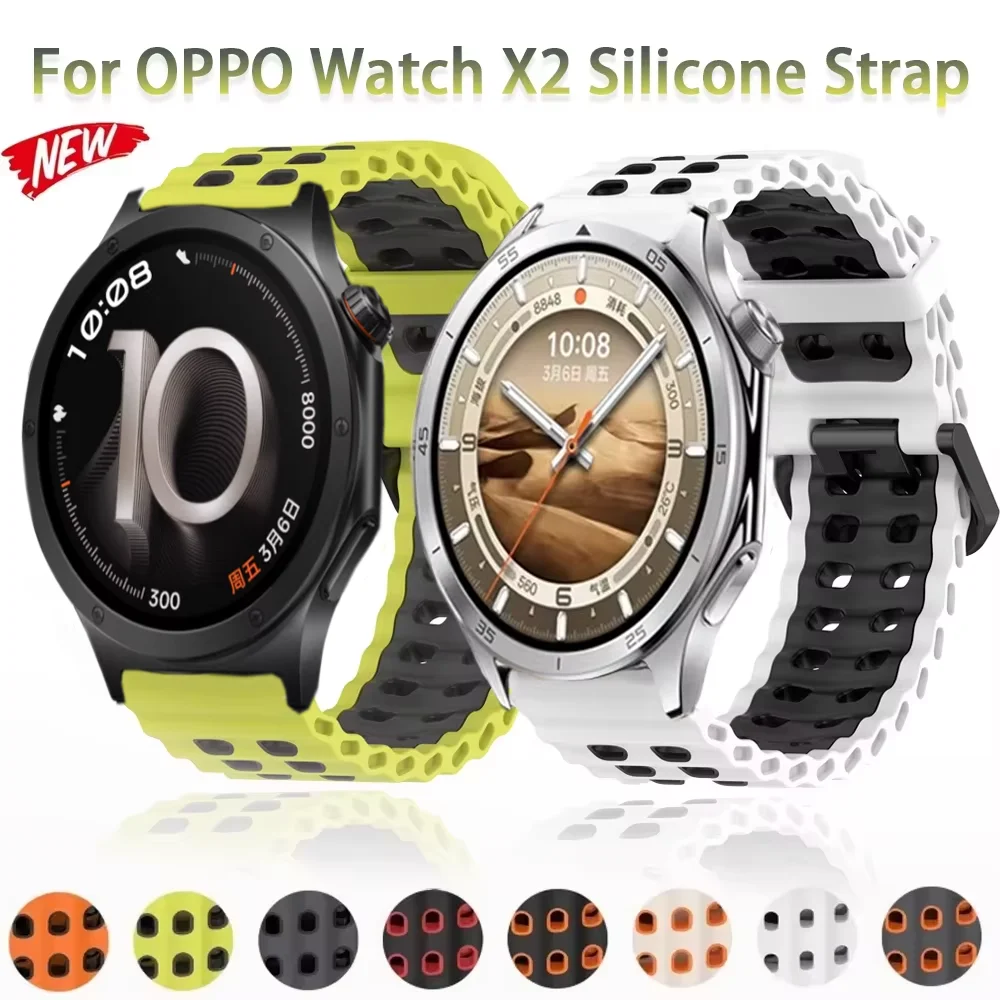 22mm Ocean Silicone Strap for OPPO Watch S X3 X2 X 4 Pro Sports Comfortable Bracelet Wristband OnePlus Watch 46mm Lite 3 2 2 R
