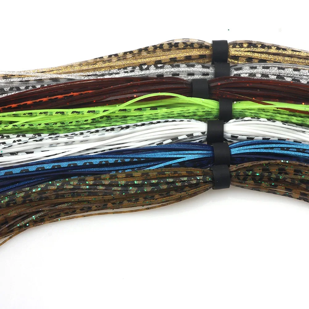 

7 Color Rubber Wire Lure Strips For Fly Tying Jig Making Bass Trout Fishing Bait Silicone Beard Material 127mm Length 44 Strands