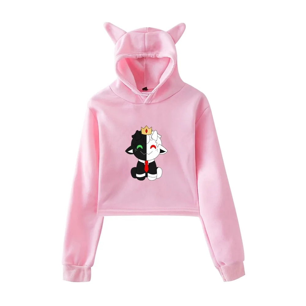 

Ranboo Merch Pullover Cat Cropped Hoodie Crop Top Women's Hoodie Harajuku Streetwea Kawaii Girls Clothes Dreamwastaken Hoodie