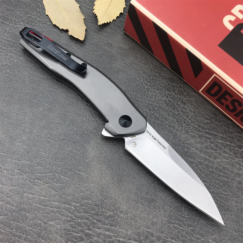 KS 1415 Pocket Folding Knife 8Cr13Mov Blade 420 Steel Handle Outdoor Tactical Knife Camping Survival Hunting Multi-function Tool