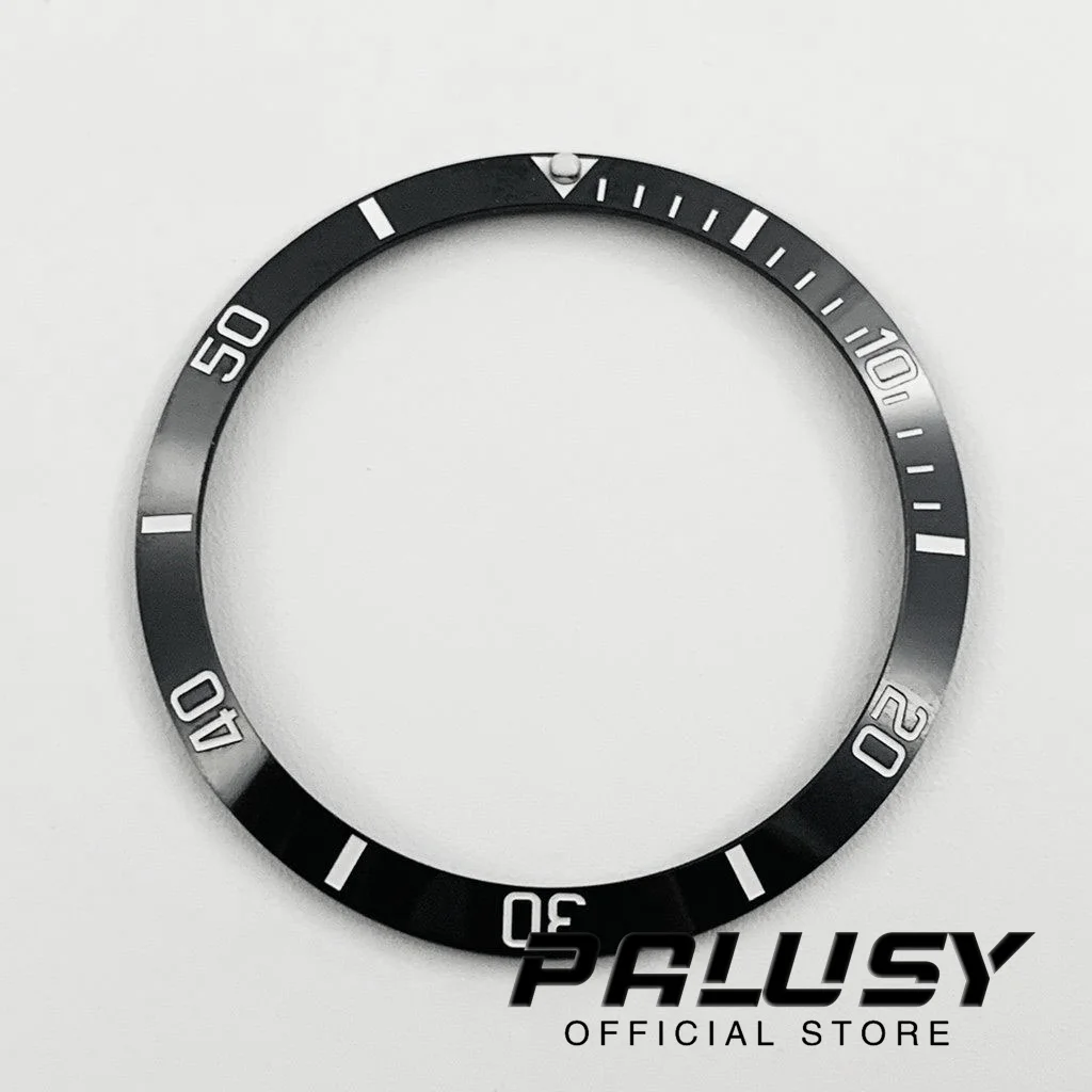 37.2mm Black Watch Bezel Insert Ceramic/Aluminum Bezel Fit 39mm Watch Case For Ring Parts Automatic Watch Replacement