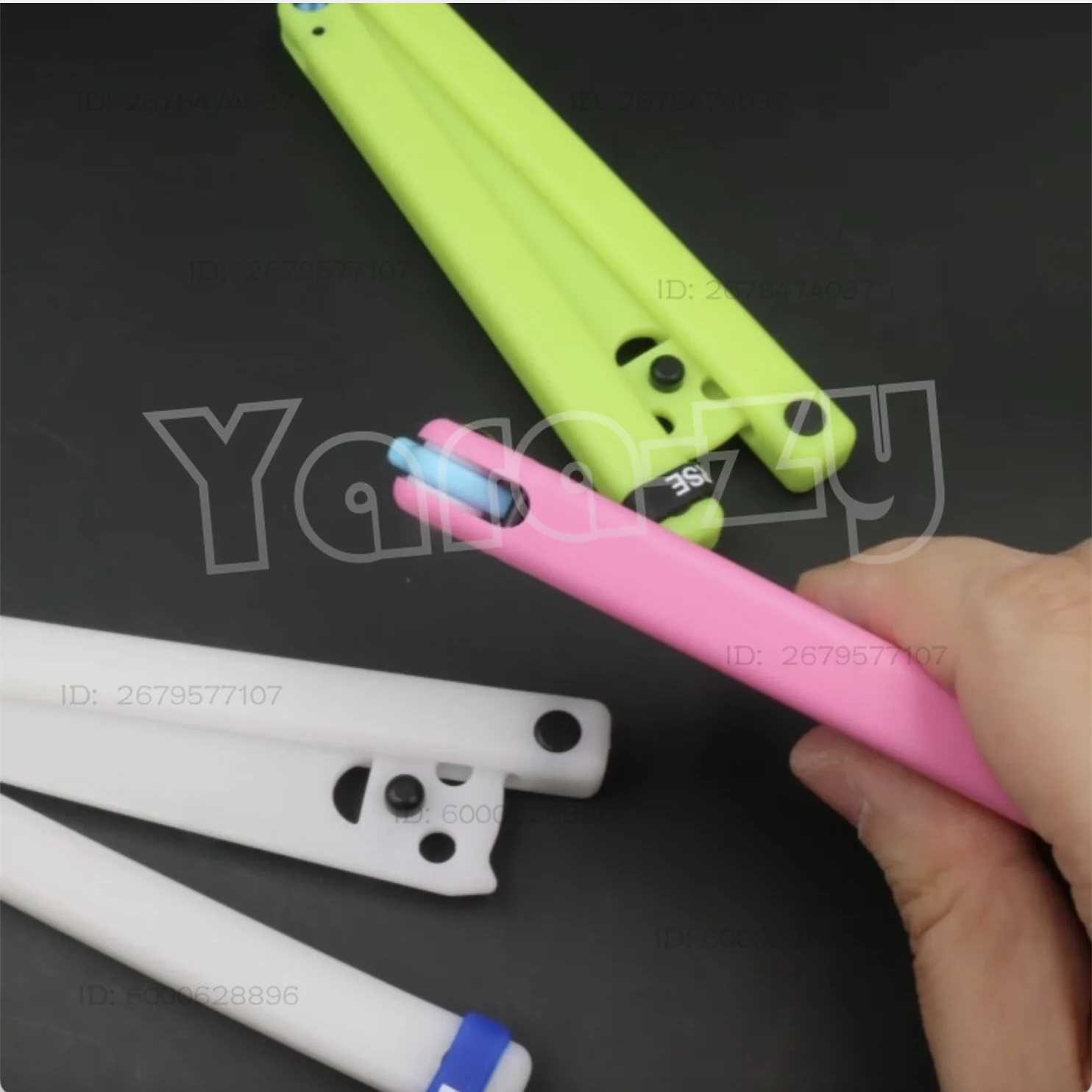 Apocalypse Squiddy All-Plastic Safety Fancy Practice Balisong Trainer, Glow-in-the-Dark