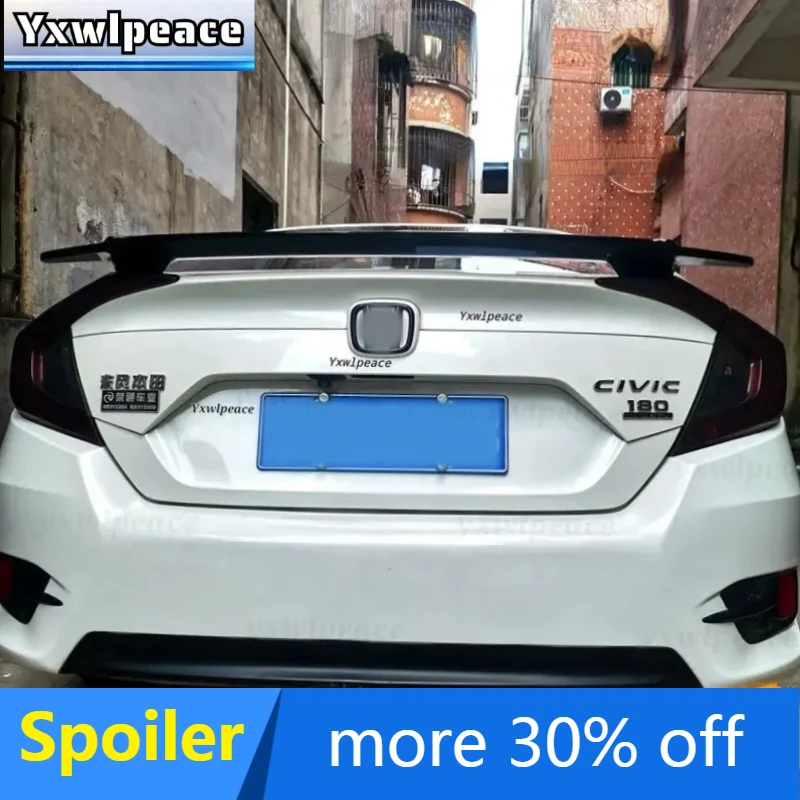 

For Honda Ten Generations Civic 2016 2017 2018 2019 2020 ABS Material Unpainted Color Rear Trunk Spoiler Body Kit Accessories