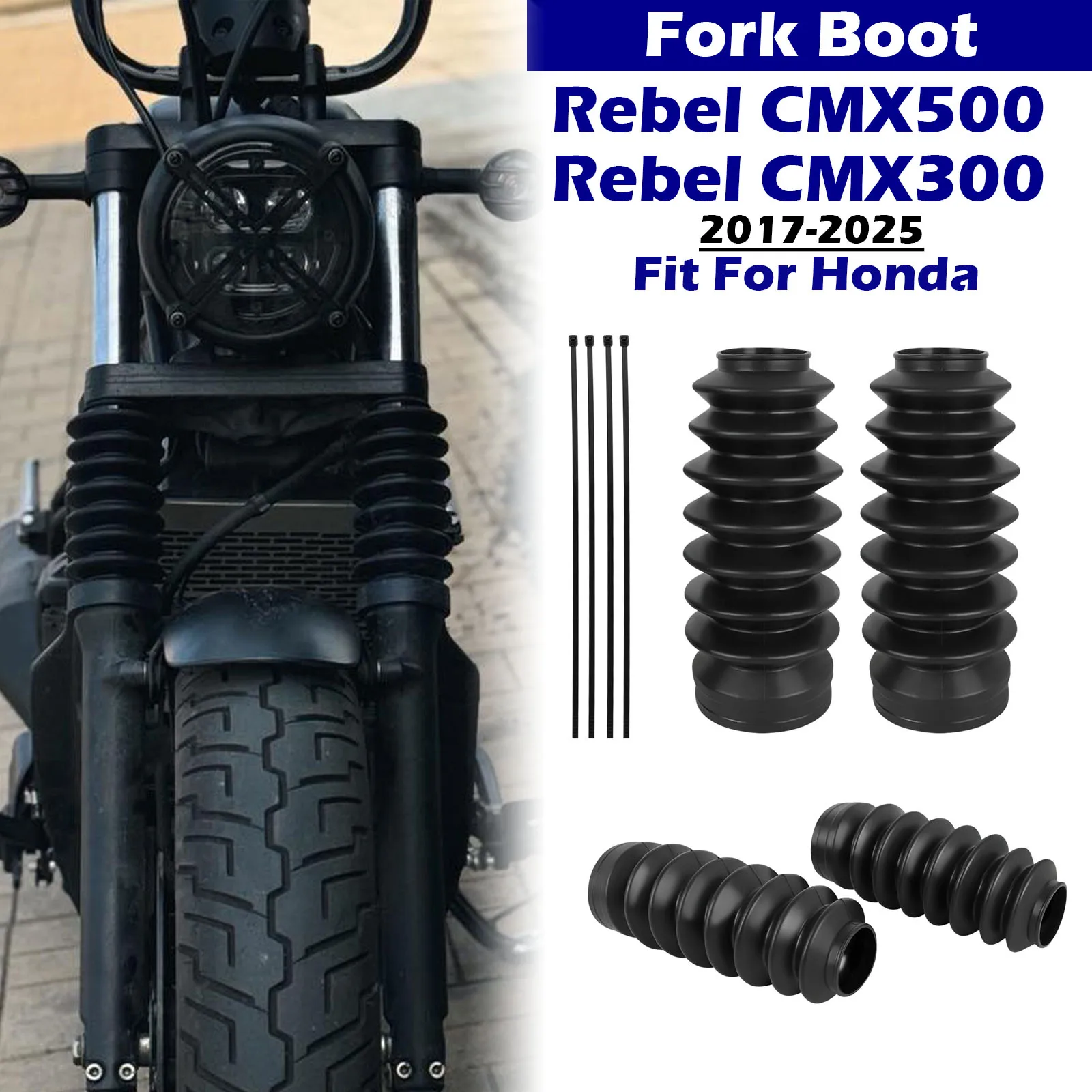 Fit For Honda Rebel CMX500 CMX300 2017-2025 2018 2019 Motorcycle Front Fork Boot Slider Shock Absorber Cover Gaiters CMX 300 500