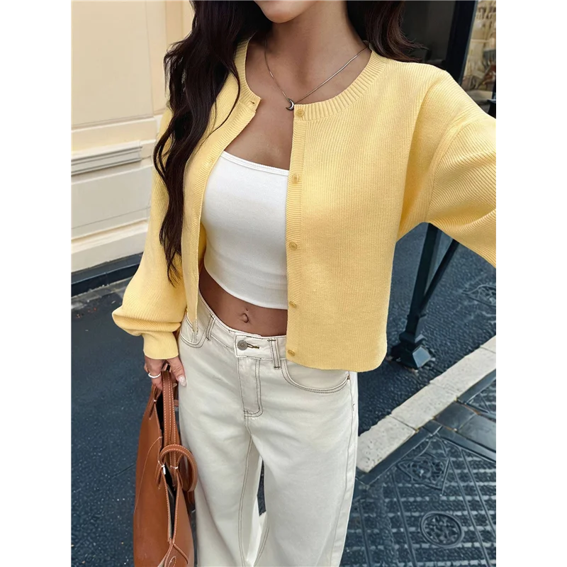 سترة ABVG-Women بأزرار لأعلى، سترة خريفية عصرية برقبة دائرية وأكمام طويلة #2