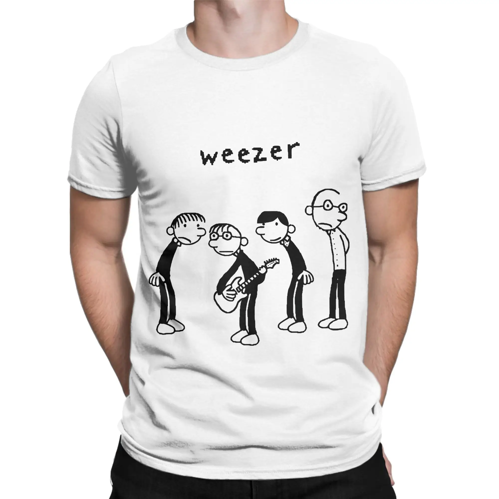 Naive Hand‑Drawn Comic  Classic Novelty Graphic 100% Cotton T-Shirt Diary of a Wimpy Kid Tops Tees For Men