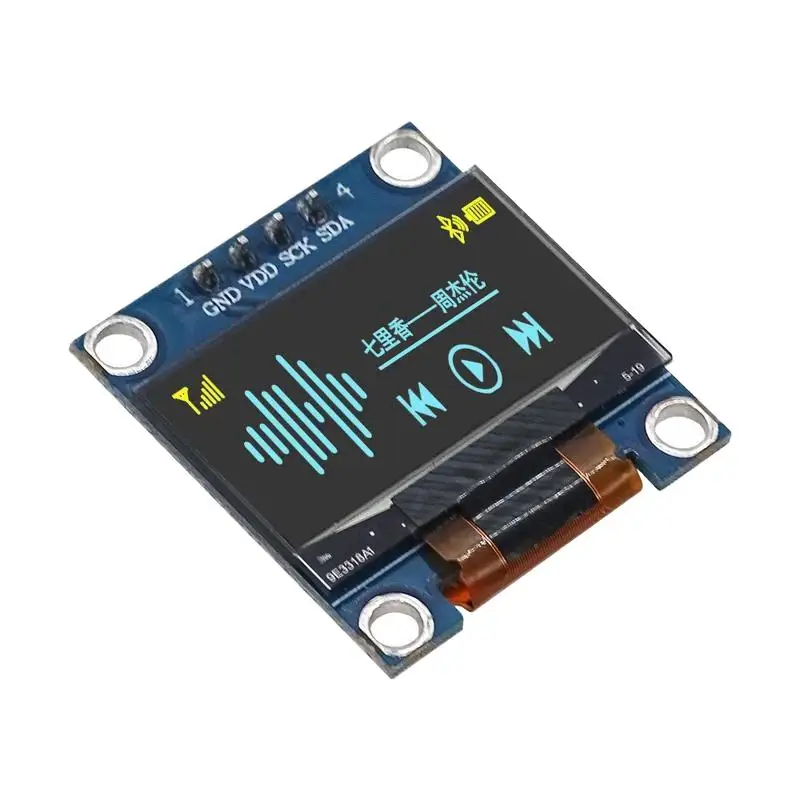 0.96인치 OLED 디스플레이 모듈 SSD1306 I2C IIC SPI 직렬 128X64 LCD 4핀 옐로우블루(핀 헤더 납땜됨)JSWDZ