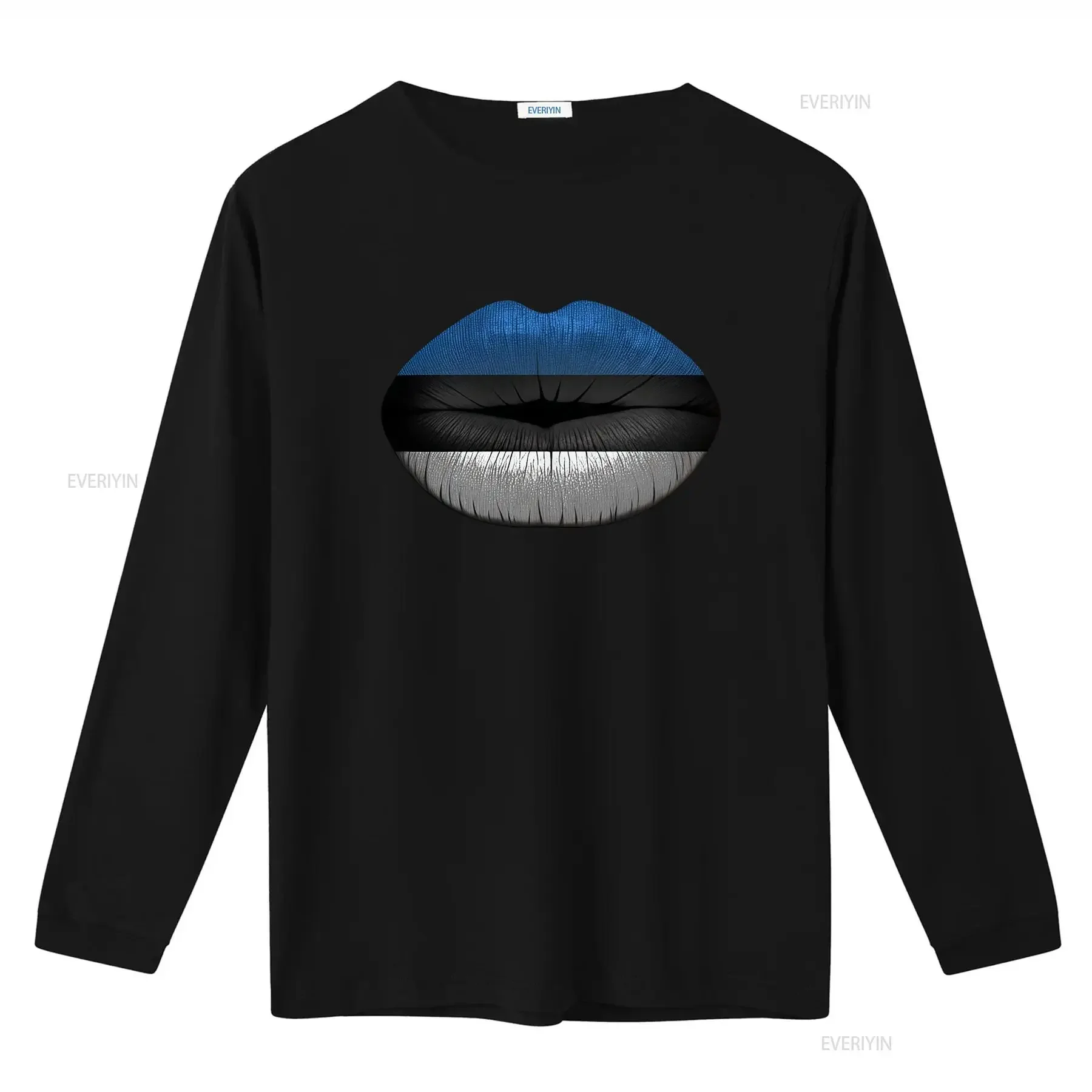 Estonian Flag Lips T Shirt for Her Feminine Estonia Expat Country Design vintage Washed streetwear Breathable Stylish Versatile