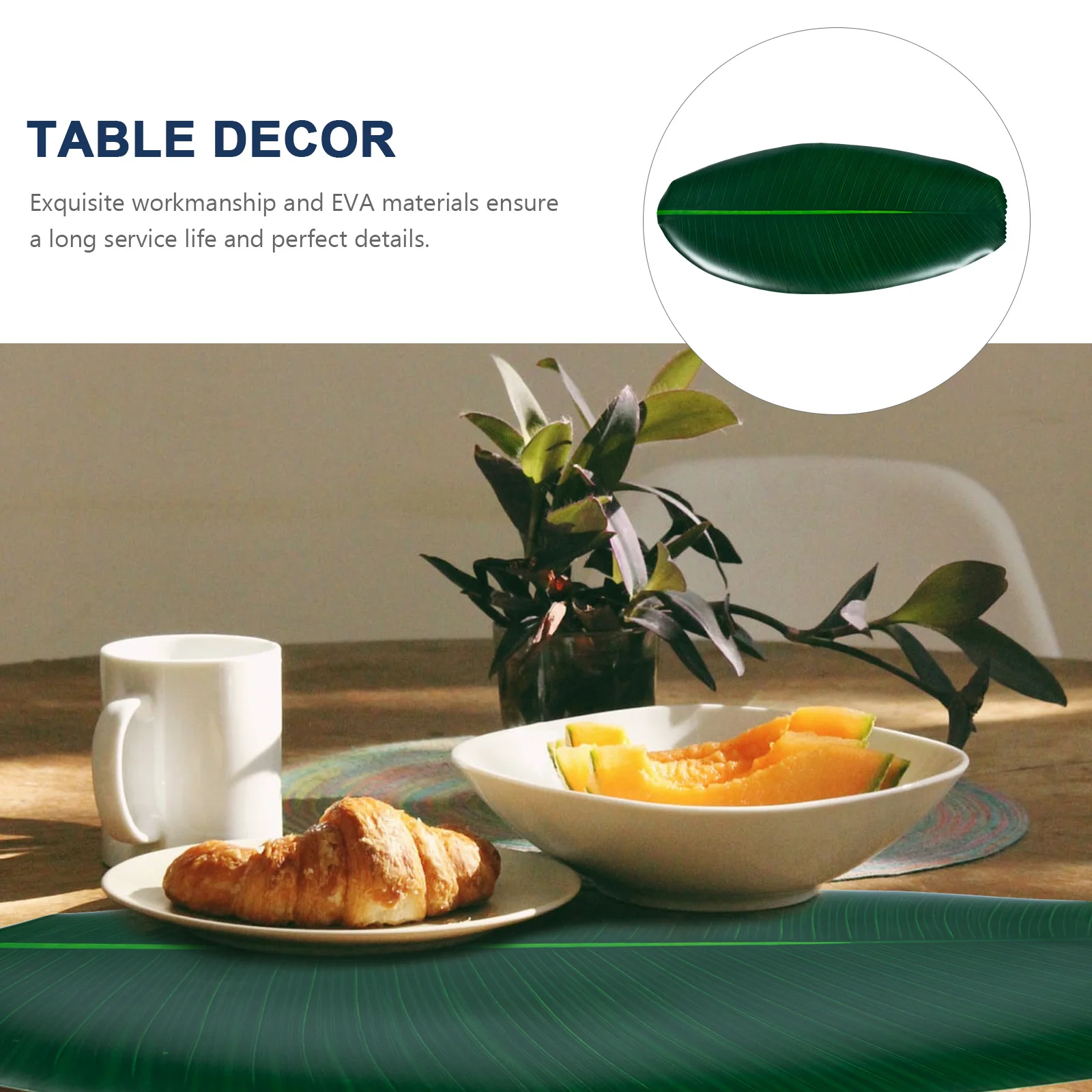 

Elegant Tablecloth Runner Leaf Design Waterproof Lightweight PEVA Material Reusable Washable Dining Room Decor Table Cover