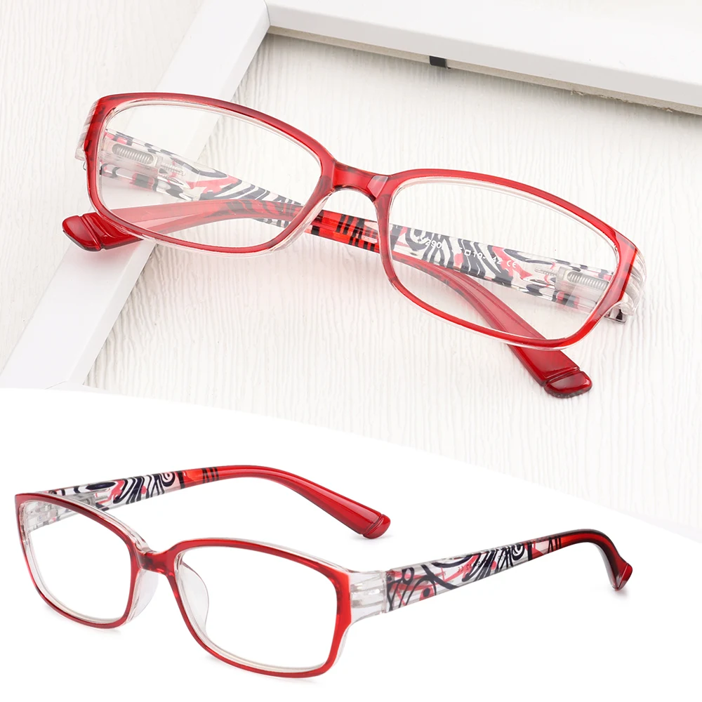 Women Fashion Flowers Pattern Anti-Blue Light Reading Glasses Urltra-Light Eye Protection Elegant Comfortable Eyeglasses