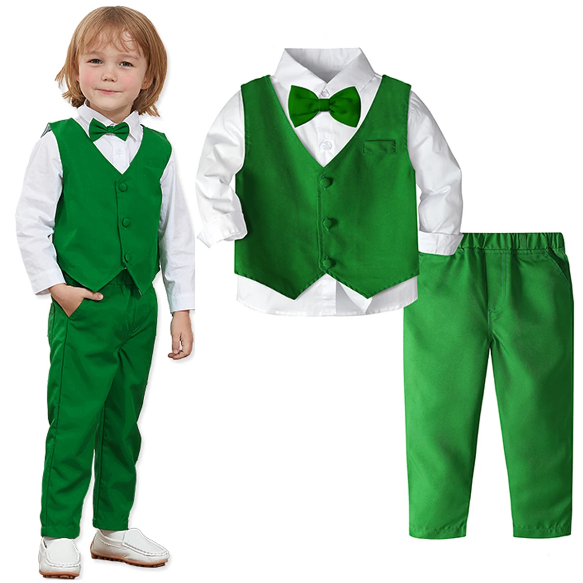 Baby Boy St Patricks Day Suit Toddler Green battesimo matrimonio compleanno benedizione chiesa abiti Blazer Gift Party Set formale