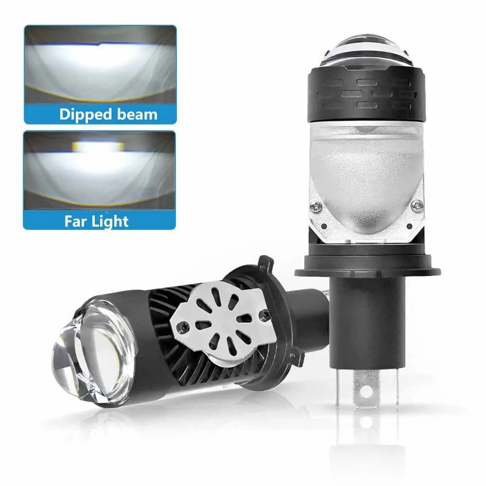

High Power H4 LED Projector Len Super Bright Direct Insertion H4 LED Headlight Bulbs High Low Light Waterproof Auto LED Bulb