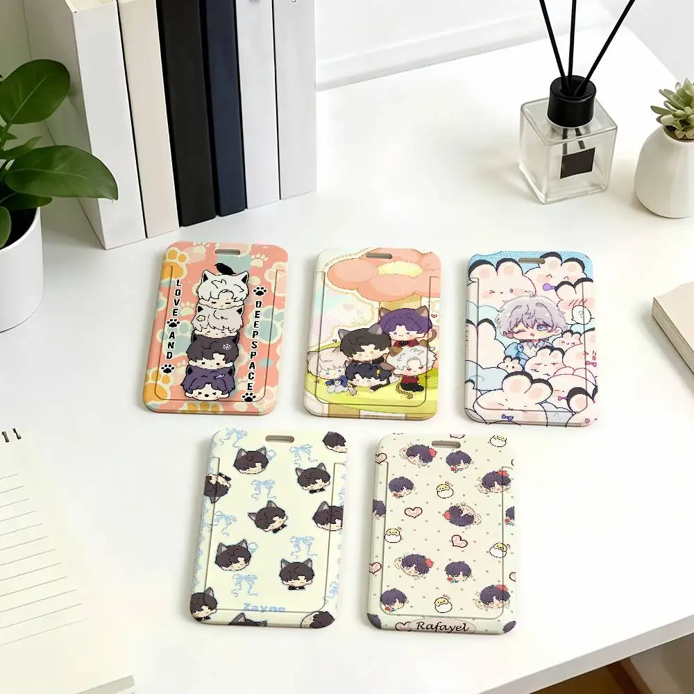 Cute Love and Deepspacek Card Holder Corporate Business Work Badge Holders Uisex Credit Bus Daily Commute ID Case