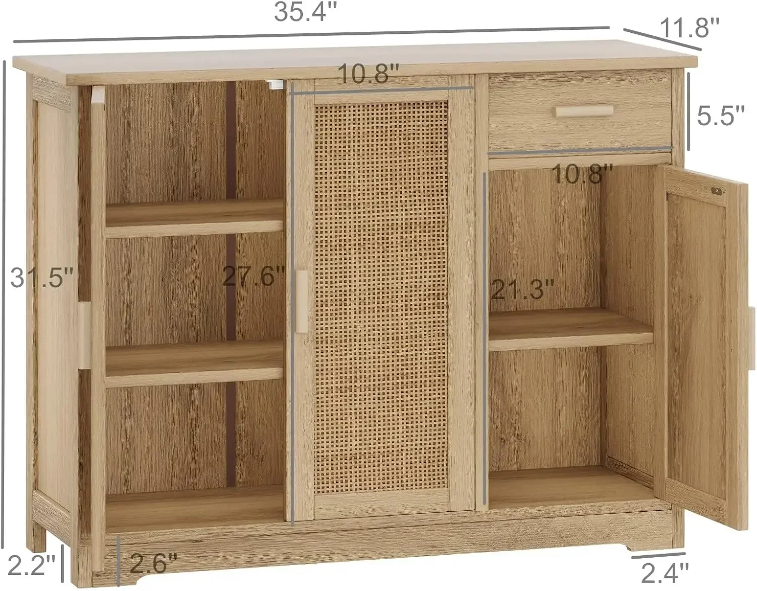 

Farmhouse Console Table with Drawer, Coffee Bar, Accent Table for Kitchen, Living Room, Hallway, Natural CWG010M