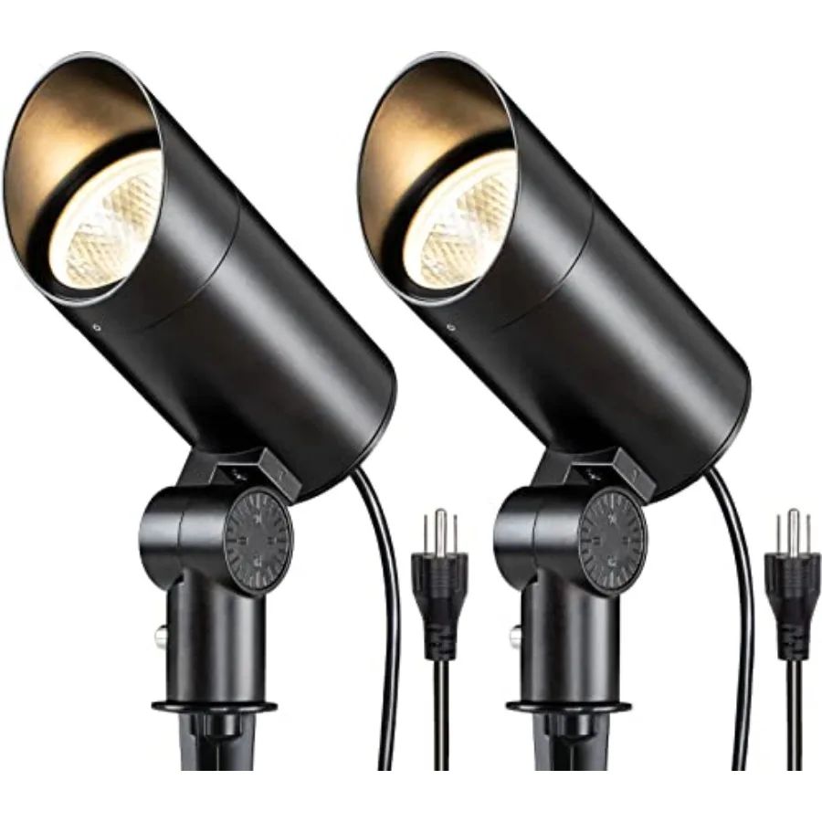 30W Spot Lights Outdoor LED Spotlight 120V 3000LM Ultra Bright Flag Pole Light with Metal Stake, Warm White Flood Light Landsca