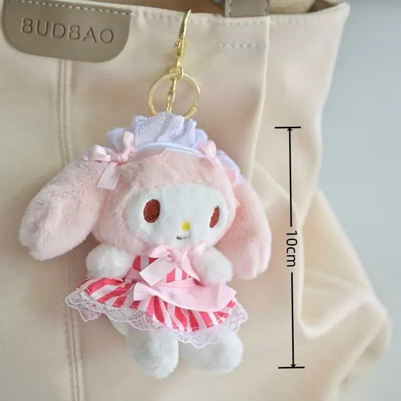 New Sanrio Plush Keychain Kawaii Kuromi My Melody Doll Keyring Cute Cinnamoroll Plushie Keychains Children Toys Christmas Gifts