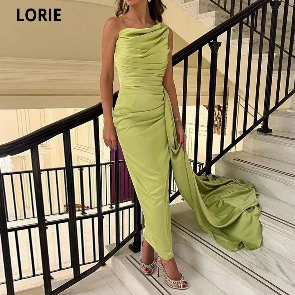 

LORIE Satin Vestidos De Gala Mermaid Prom Dresses One Shoulder Floor Length Evening Gowns Formal Party Dress Robes De Soirée