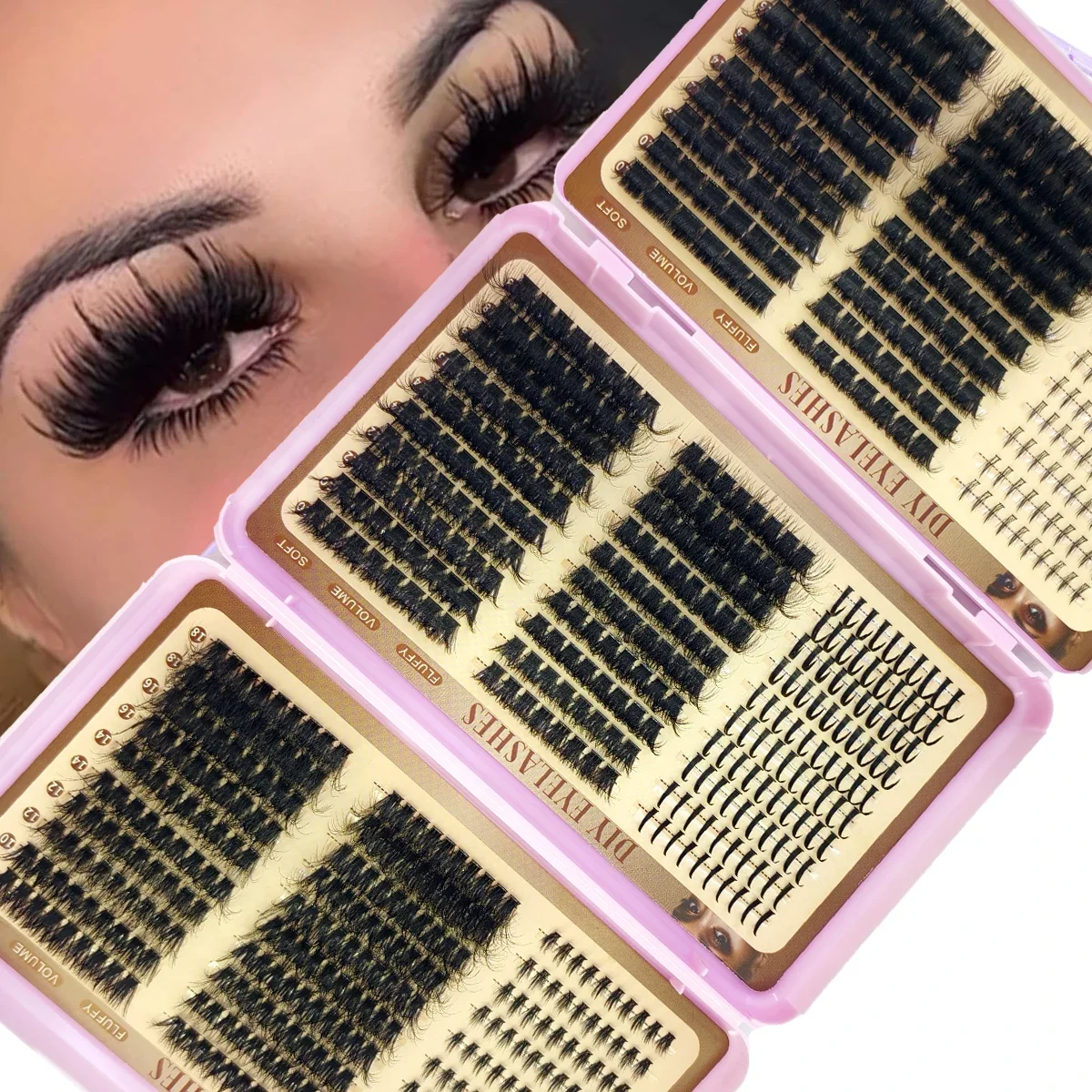 DIY Wimpernbuch Wimpernbüschel 90 Reihen 780 Fächer 10-18 mm Untere Spitze 10-200 Stück Manga-Set Wimpernverlängerungen Einzelwimpern Großhandel – Detail 7