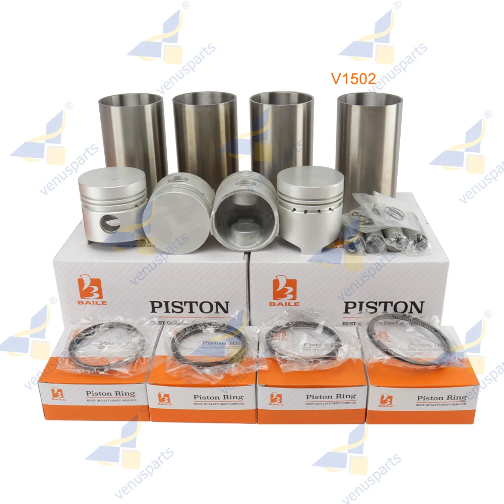 For Kubota V1502 Overhaul Rebuild Kit Piston Rings Cylinder Liner Set Engine Parts 15221-21112 76*2.5HK+2+5mm