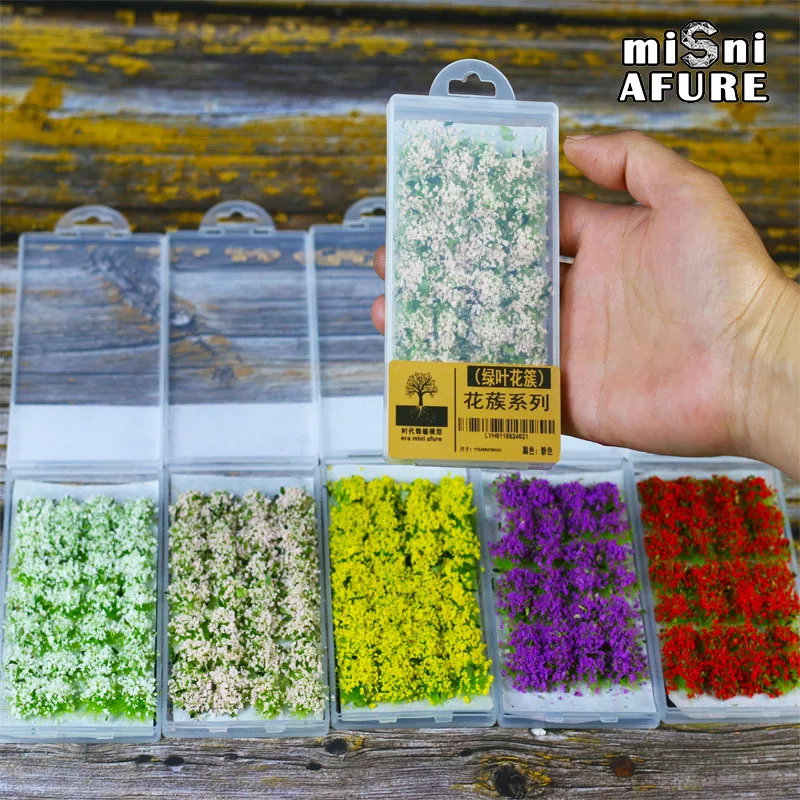 28 Stuks Miniatuur Bloem Gras Cluster Plant Model Voor Spoorweg Maken Spoorweg Gebouw Tuin Landschap Materialen Diorama Kits