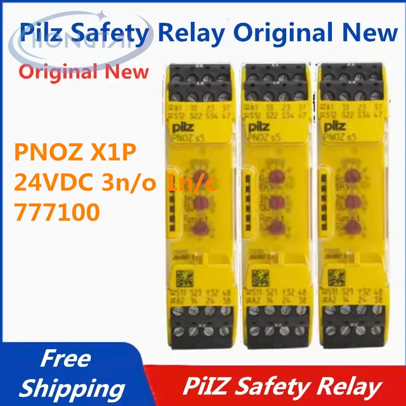 شحن مجاني بيلز 777100   PNOZ X1P 24VDC 3n/o 1n/c PILZ وحدة مرحل الأمان الأصلية الجديدة