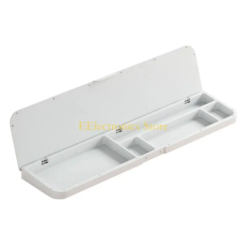 B03C Keyboard Area Storage Tray Wrist Rest with Covered Sections for Cards, Cables, and Small Desk Items in Study and Gaming Use