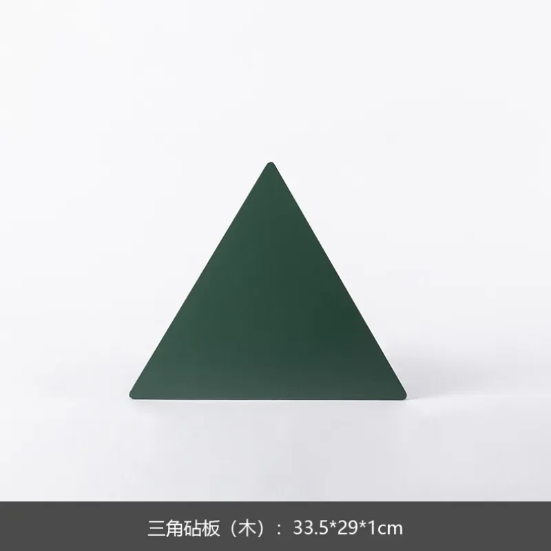 

Modern simple wooden triangle board marble pattern arch ornament exhibition hall living room