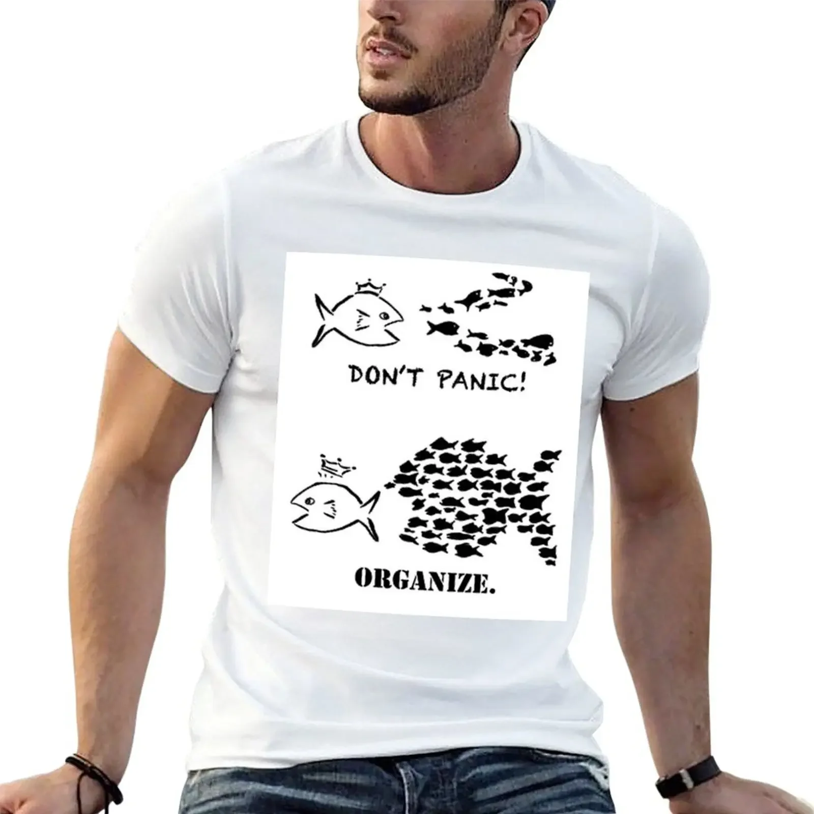 Don't Panic, Organize. T-Shirt vintage t shirts plus size clothes mens t shirt graphic