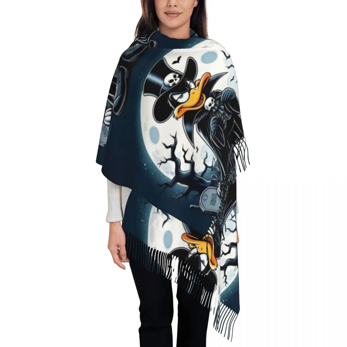 

Custom Scarf Wrap Women Long Winter Warm Tassel Shawl Unisex Funny Cartoon Kawaii Scarves