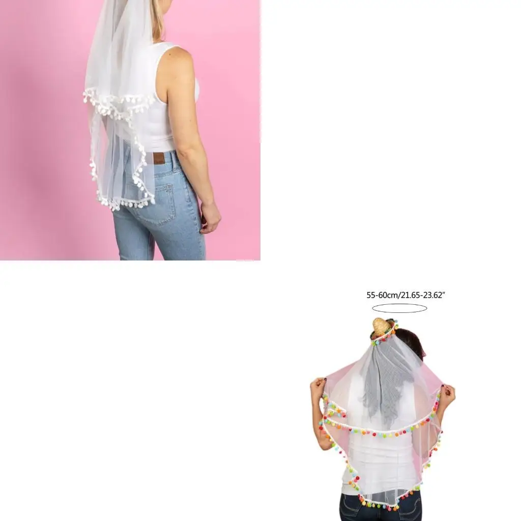 39BD Bridal Veil Women Sombrero Hat Festival Traditional Party Hat Headdress