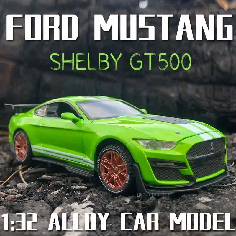 

1:32 Ford Mustang Shelby GT500 Car Model Alloy Die Cast High Simulation Supercar Pull Back Kid Toy Car Children's Gifts Baby