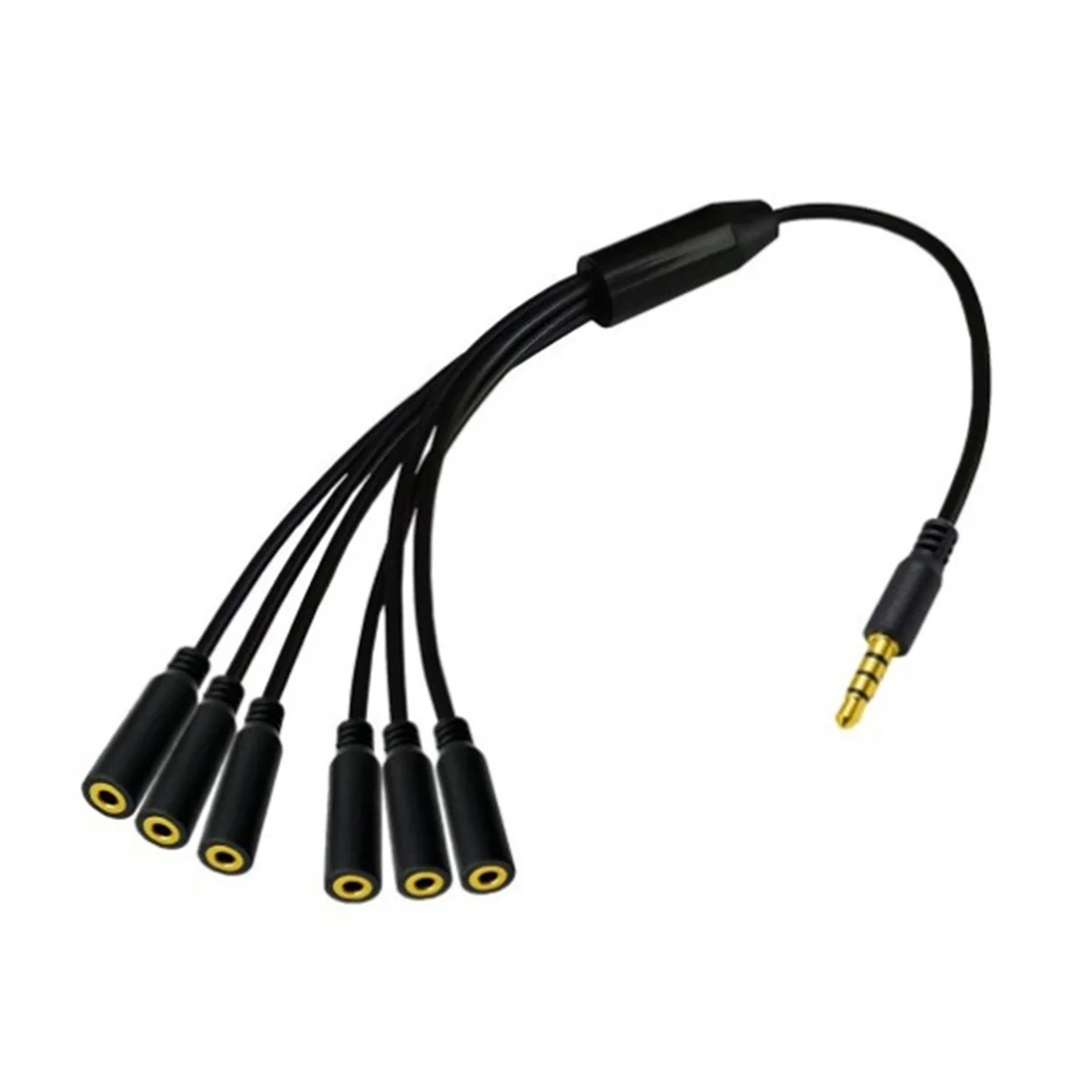 POP-l3.5mm イヤホン スプリッター ケーブル 3.5mm 1/8 インチ 4 極 TRRS オス - 5 ポート Aux ケーブル イヤホン マイク オーディオ