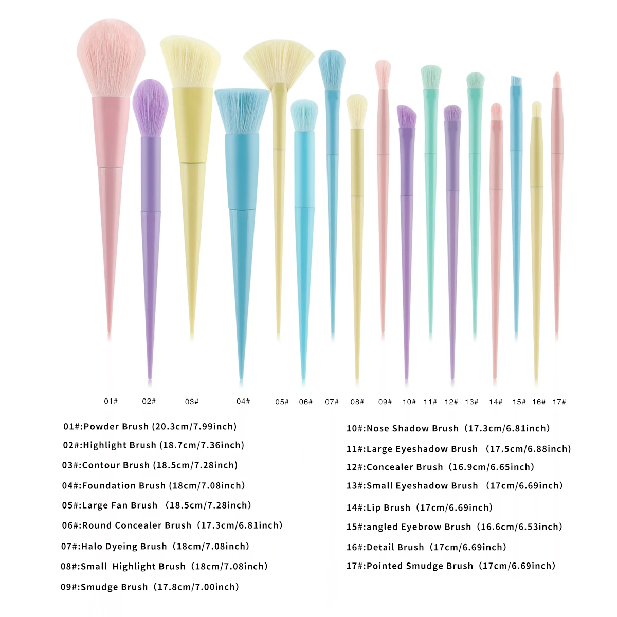 17 色マルチカラーメイクブラシカラーブラシメイクブラシセットメイクツールフルセット