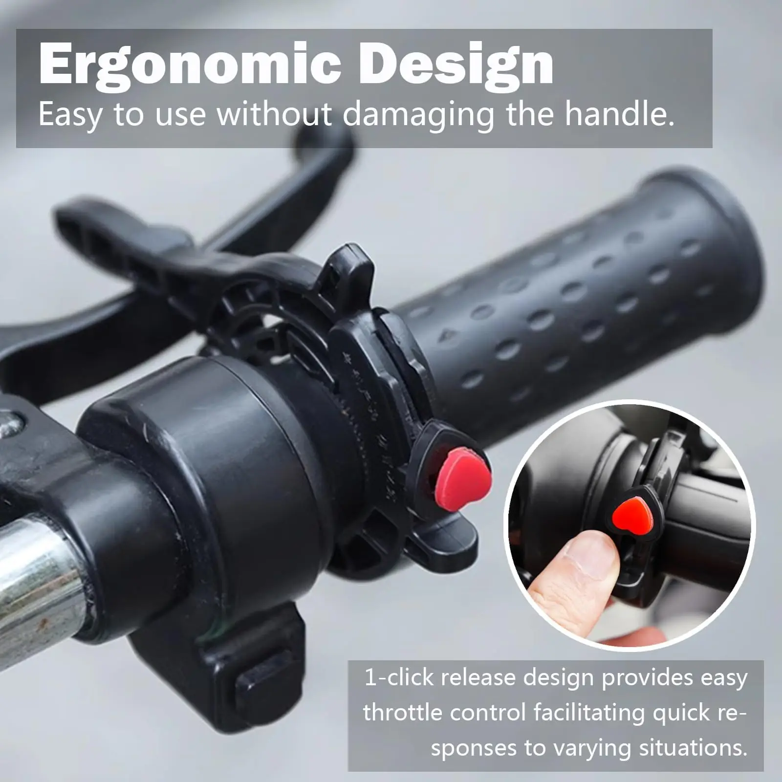 Black Throttle Cruise Control, Durable Motorcycle Cruise Control Throttle Clamp, User Friendly Installation Throttle Booster image 2