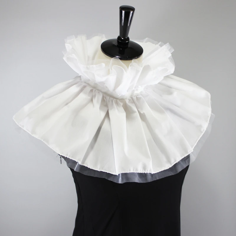 

Clown Mesh Detachable False Collar Exaggerated Tulle Decorative Ruff Neck Collar Cape Cosplay Costume Collar